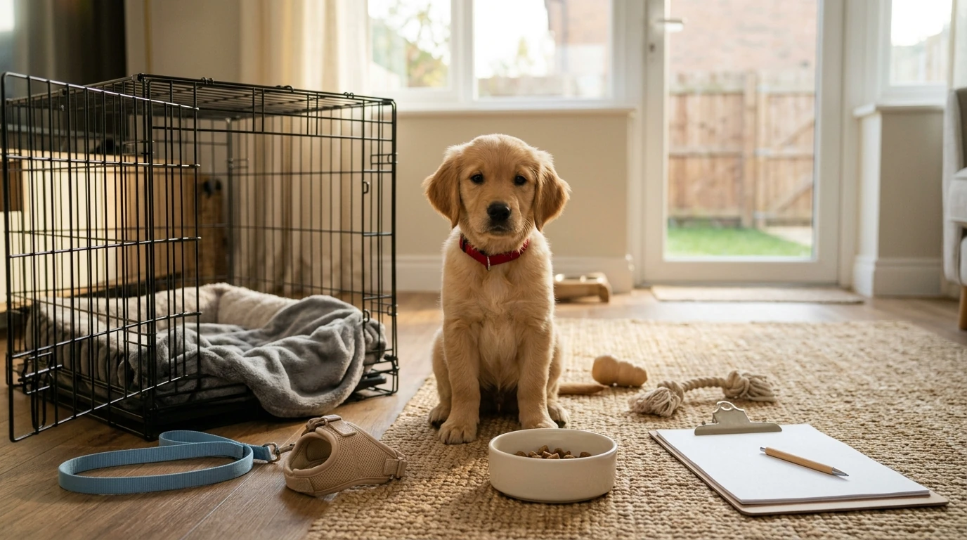 4-Week New Puppy Training Routine: Potty, Crate, Cues